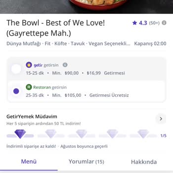 Getir Yemek Siparişi
