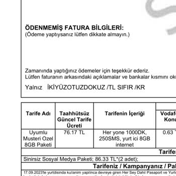 Vodafone Aylık Sınırsız Ek Paketi 2 Defa Faturaya Yansıtmış