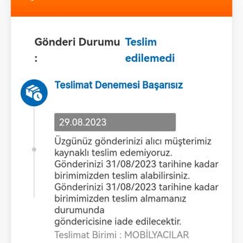 MNG Kargo Ürünün Müşteriye Ulaşmadan Mobilyacılar Şubesine Gitmiş Olması