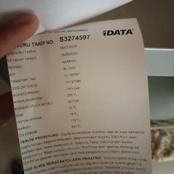 İdata Ya Teslim Ettiğim Pasaportumu İstiyorum 35 Gün Oldu