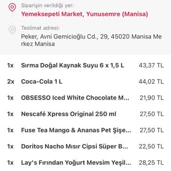 Yemeksepeti Market Yemek Sepeti Mağduriyeti