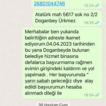 Seferihisar Belediyesi Belirli Bir Sokakta Bozuk Yol Ve Kaldırım Sorunu