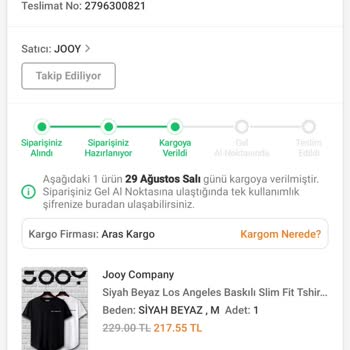 Aras Kargo Eksik Bilgiden Dolayı İade!