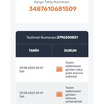 Aras Kargo Eksik Bilgiden Dolayı İade!