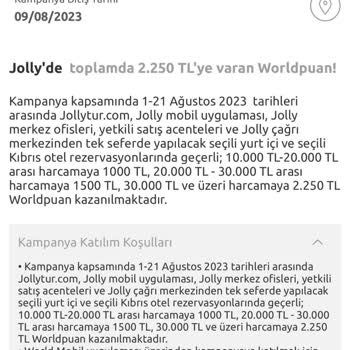 Yapı Kredi Worldcard Jolly Tur Puan Kampanyası