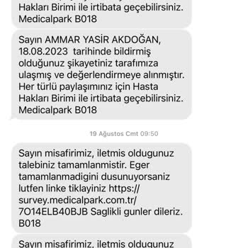 Medical Park Hastanesi Hastane Yönetimini Hastayı Mağdur Etmesi