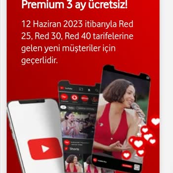 Vodafone Rede Geçişte 3 Aylık Ücretsiz Youtube.com Premium Vermiyor