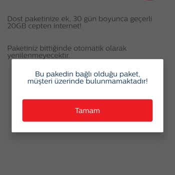 Bimcell Paket Almaya Yönlendirmeme