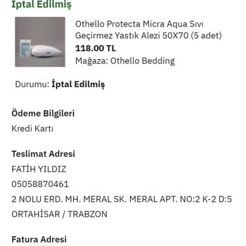 Othello. Bedding Epttavm Üye İş Yeri Firma Ayıbı!