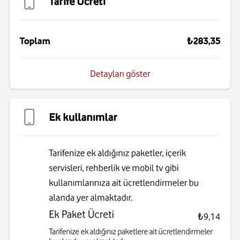 Vodafone Fatura Yansıtılmasında Hata