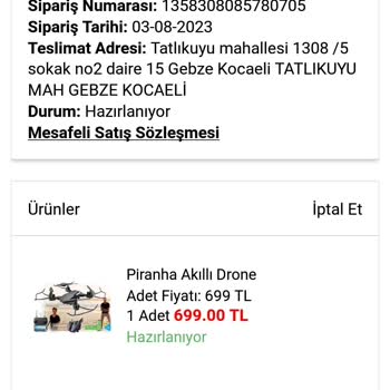 A101 Den Aldığım Ürünün Gönderilmemesi