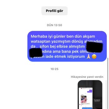 Mervstore.net Merv Store'dan Aldığım Elbise İle İlgili İade Talebi