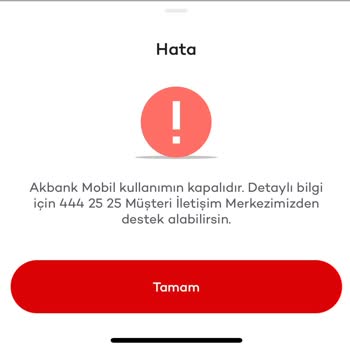 Akbank Mobil Kullanıma Kapalı