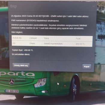 Isparta Petrol Turizm İptal Edilen Biletin Ücret İadesi