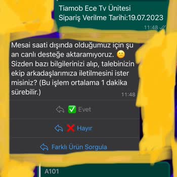 A101 Sipariş Ve İletişim Sorunu