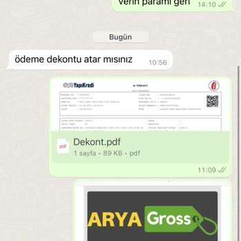 Arya Gross İnternet Üzerinden Verilen Sipariş Gönderilmedi
