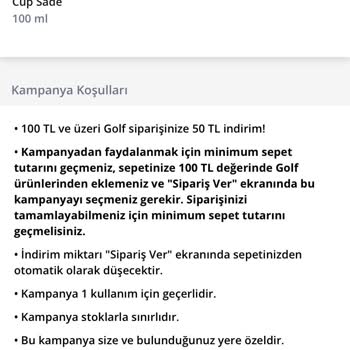 Getir Golf Kampanyasını Sepette Uygulamıyor