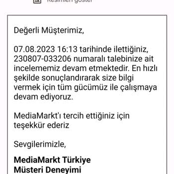 Media Markt Ürünü 1.5 Aydır Göndermiyor