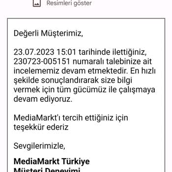 Media Markt Ürünü 1.5 Aydır Göndermiyor