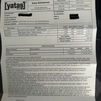 Yataş Parasını Alıp Teslim Etmediği Ürünler