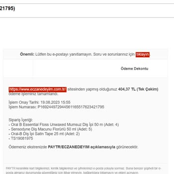 "www.eczanedeyim.com.tr" Eksik Ürün Gönderdi.