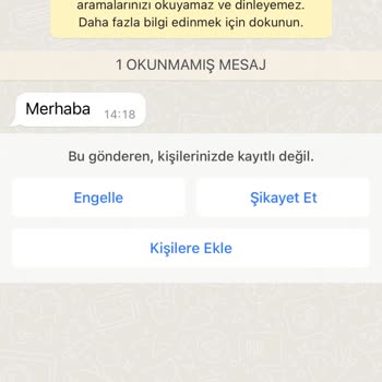 WhatsApp Şüpheli Mesaj