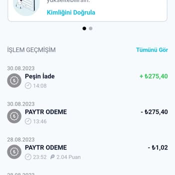 Paycell Peşin İade De Param Gözükmüyor