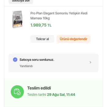 Mavi Reyon Elegant Parasına Normal Mama Satıyor
