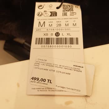 Stradivarius Etiketi Yanlış Basıldığı İddia Edilen Ürün