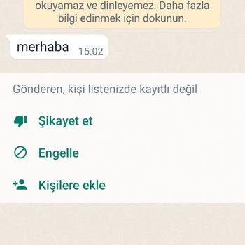 WhatsApp Yabancı Numaradan Mesaj