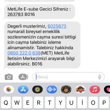 Metlife BES İptal Edemiyorum