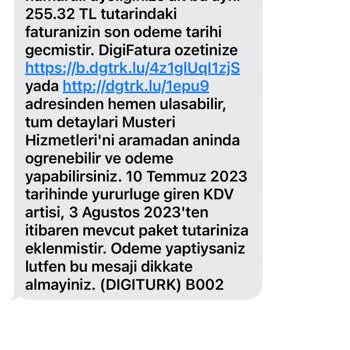 Digiturk'ün Haksız Fatura Ücreti Talebi