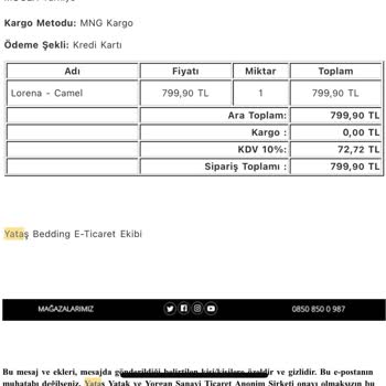 Yataş Ürünüm Nerede Takibini Yapamıyorum