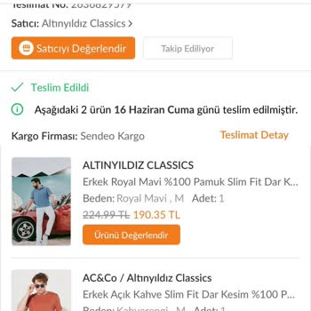 Altınyıldız Classics İnternetten Aldık M Yıkadık Oldu XS