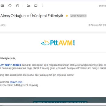 Epttavm Para İademi Yapmıyor.