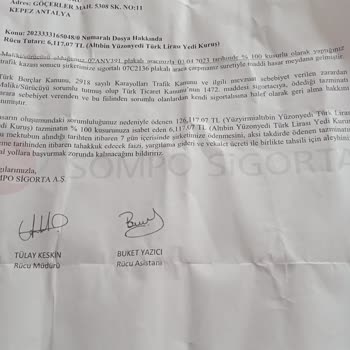 Sompo Sigorta Beni 7gun İçinde Ödeme Bekleniyor