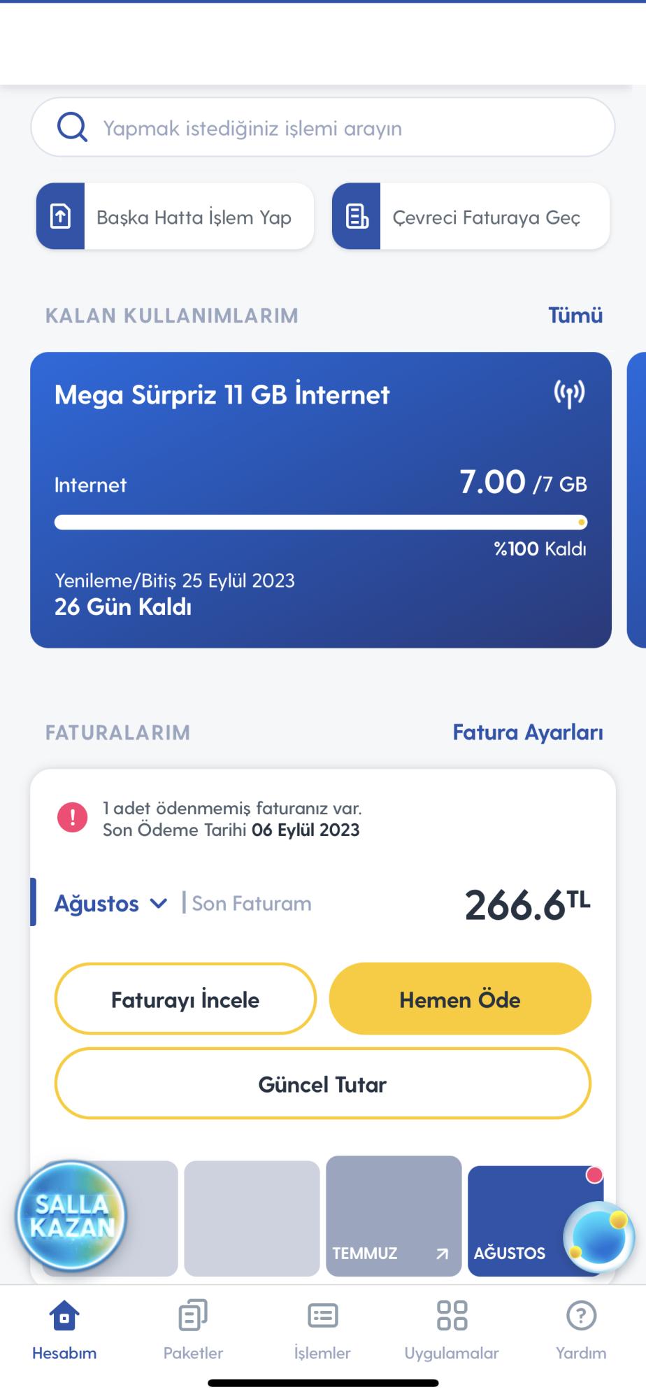 turkcell fatura fiyatını anlaşmasından fazla yollaması Şikayetvar