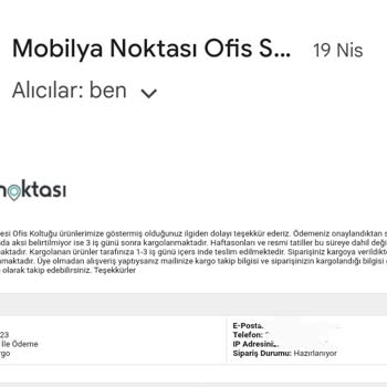 Mobilya Noktası Sipariş Sürecinde Yaşanan Sorunlar