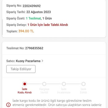 Trendyol'dan Sipariş Verdiğim Ürün Hala Gelmedi Ve İade Talebim Dikkate Alınmıyor
