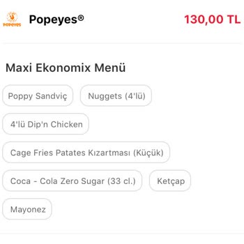 Popeyes Eksik Hatalı Sipariş Ürünü
