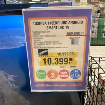 Ips Panel Olarak Tanıtılan Toshiba 55UA3D63DT Televizyon Va Panel
