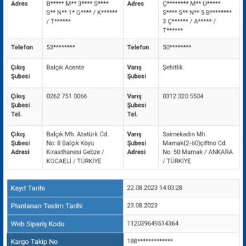 Sürat Kargo Ankara Şehitlik Şubesi Teslimat Yapmıyor