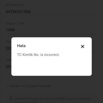 Litmatch Para Transferi T. C. Kimlik No Hatası