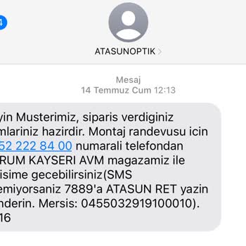 Atasun Optik Gözlük Cam Değişimi