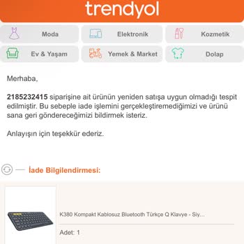 Trendyol Sebepsiz İade Reddi