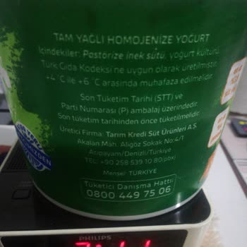 Tarım Kredi Kooperatif Market Yoğurtta Net Ürün İçerikleri Yok