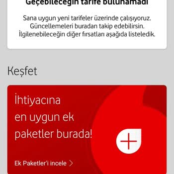 Vodafone Taahhüt Bitimi Tarife Değişikliği