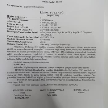 Denizbank Banka Hesabımdan Haberim Olmadan Para Transferi Dolandırı
