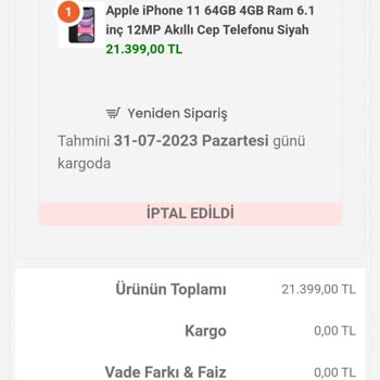 Wnt.com.tr İnternet Sitesi Apple İPhone Telefon / Ücret İadem Yapılmadı