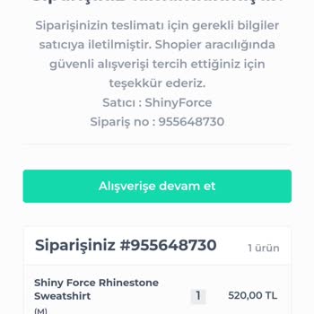 Shinyforce Ürünüm Kargolanmıyor